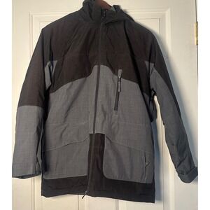 RPZN Youth L Ski Snowboard Jacket Hooded Waterproof Warm Black Grey